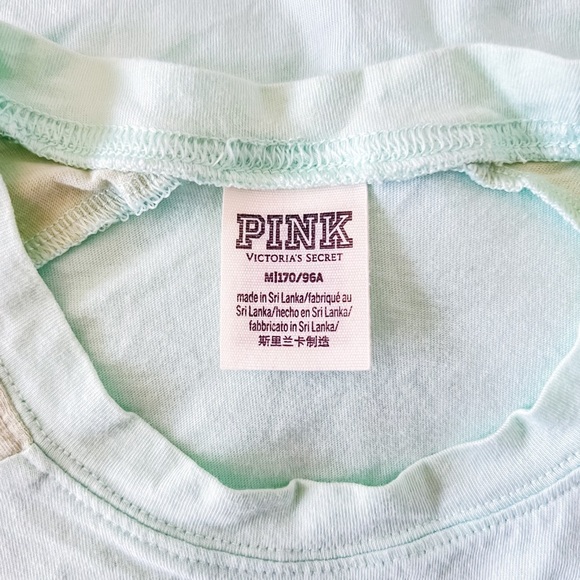 Victoria’s Secret PINK Mint Two Tone Long Sleeve Tee | M - Picture 2 of 8